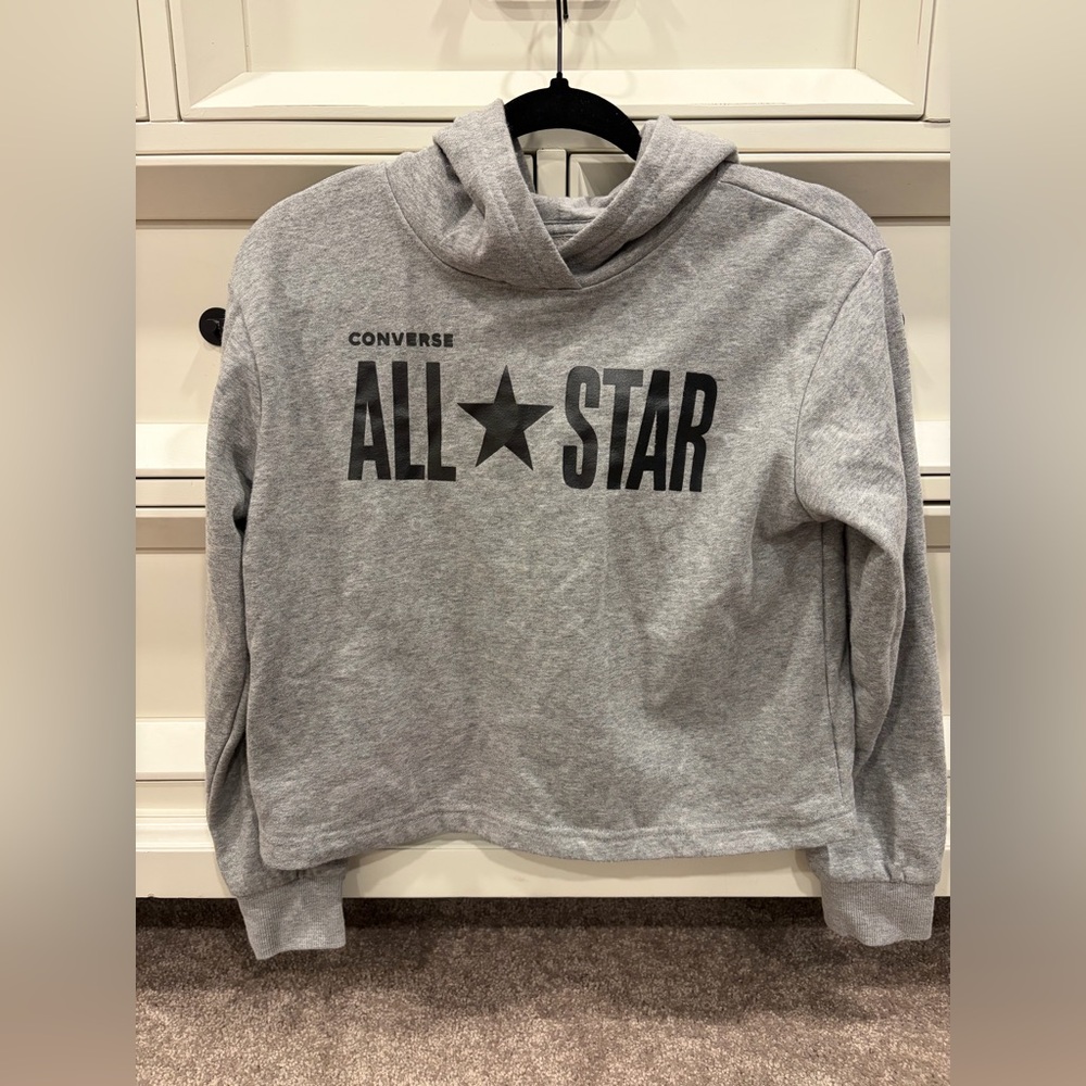 Girls Converse Gray Sparkly All Star Hoodie
